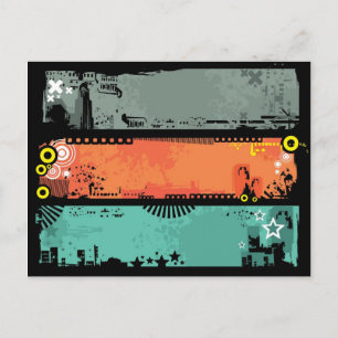 Grunge banners illustration 2 postcard