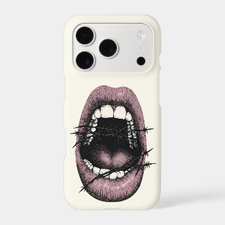 Grunge Barbed Wire Lips iPhone Case | Y2K Punk