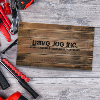 grunge barn wood Construction Carpentry Business Card