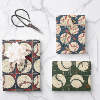 Grunge Baseball Classics 3 Wrapping Paper Sheet