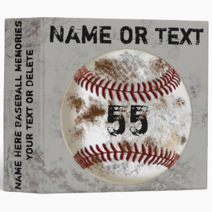 Grunge Baseball Gifts for Players PERSONALIZED Binder