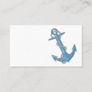 Grunge Beach Anchor Blue Nautical Wedding  Place C Card