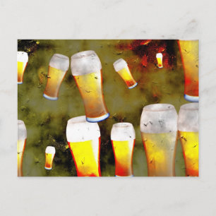 Grunge Beer Postcard