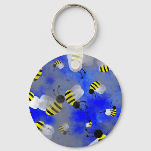 Grunge Bees Keychain