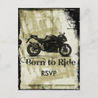 Grunge Biker Mariage RSVP Invitation avec photo