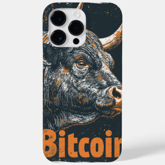 Grunge Bitcoin Bull Blockchain design Case-Mate iPhone 14 Pro Max Case