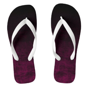 Grunge Black and Pink Ombre Flip Flops