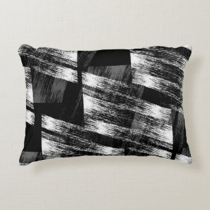 Grunge black and white abstraction. accent pillow
