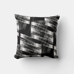 Grunge black and white abstraction. throw pillow