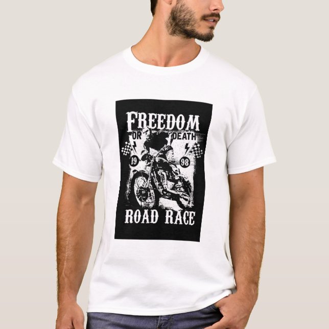 Grunge Black Freedom Road Race Tee (Front)