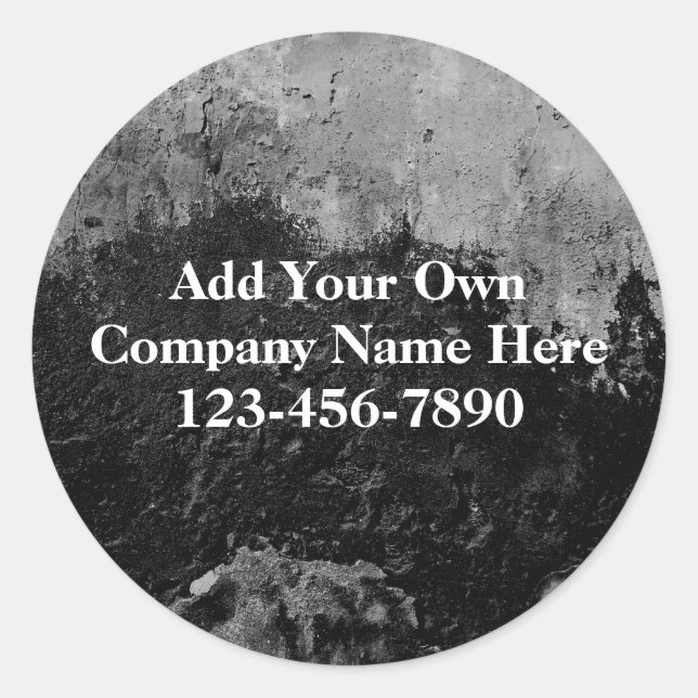 Grunge Black Paint Faux Finish Design Classic Round Sticker (Front)