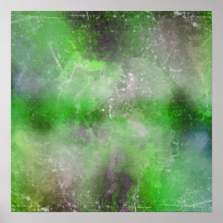Grunge Blended Colour Background - Lime Green Poster