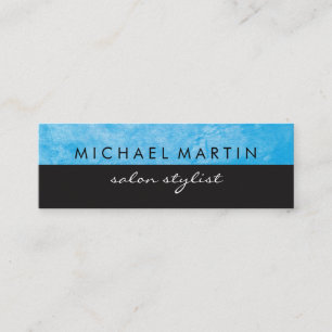 Grunge Blue Black Two Tone Mini Business Card