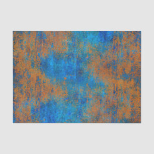 Grunge Blue Copper Boho Tissue Paper