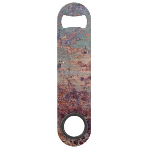 Grunge Blue Rusted Metal Pattern Speed Bottle Opener