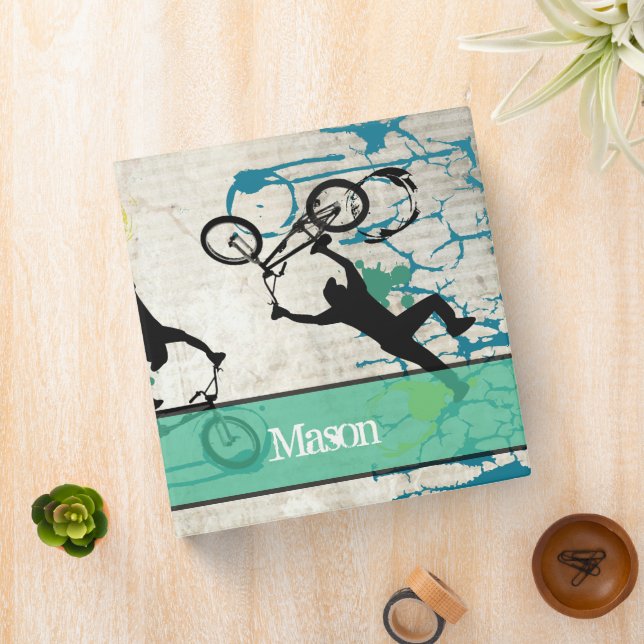 Grunge BMX Stunt Poster Art Paint Splat Binder (In Situ)