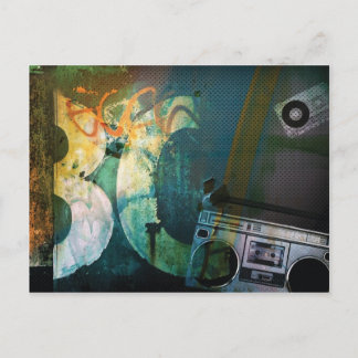 Grunge Boombox Postcard