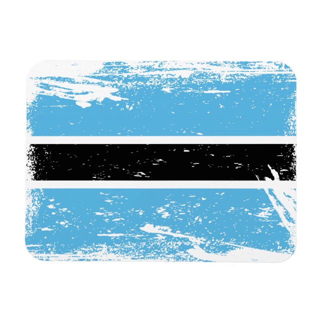 Grunge Botswana Flag Magnet (Horizontal)