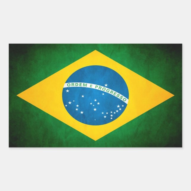 Grunge Brazil Flag Sticker (Front)