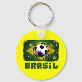 Grunge brazil soccer flag gifts keychain