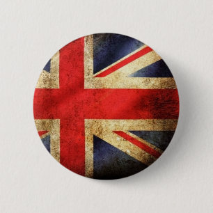 Grunge British Flag Button