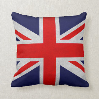 Grunge British Flag Throw Pillow
