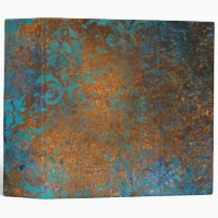 Grunge Brown Blue Floral Decorative Luxury Pattern