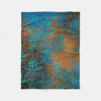 Grunge Brown Blue Floral Decorative Luxury Pattern