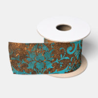 Grunge Brown Blue Floral Decorative Luxury Pattern