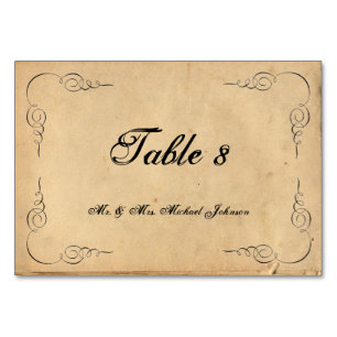 Grunge Brown Paper Guest Table Numbers