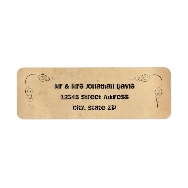 Grunge Brown Paper - Return Address Labels (Front)