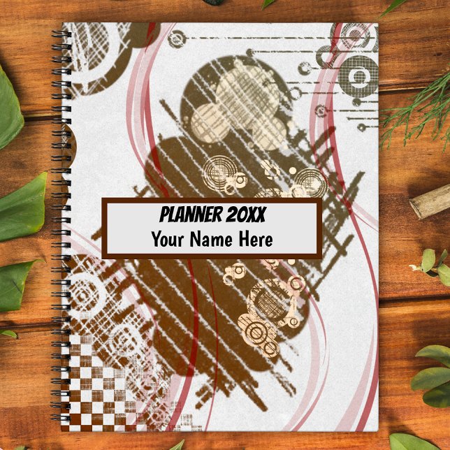 Grunge brown pattern customized planner (Creator Uploaded)