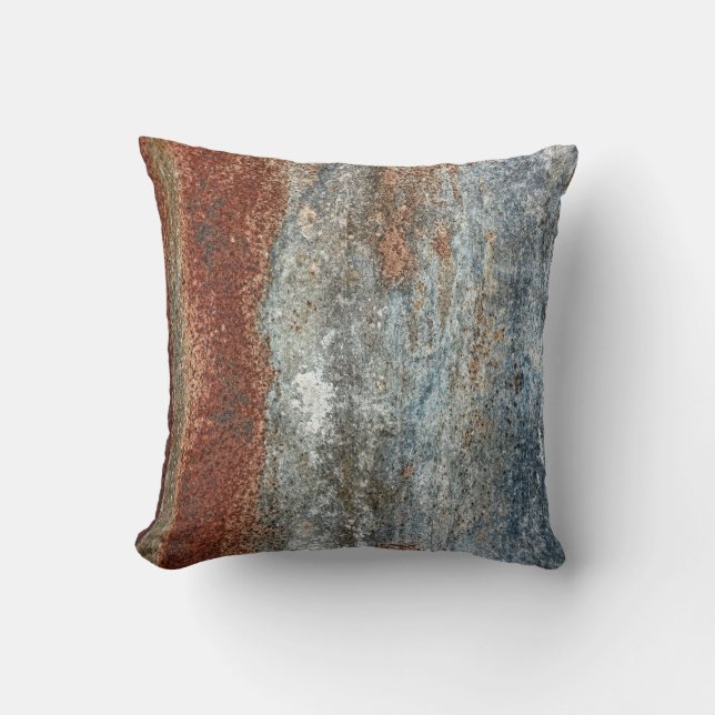 Grunge Brown Rust Texture Pattern Throw Pillow (Front)