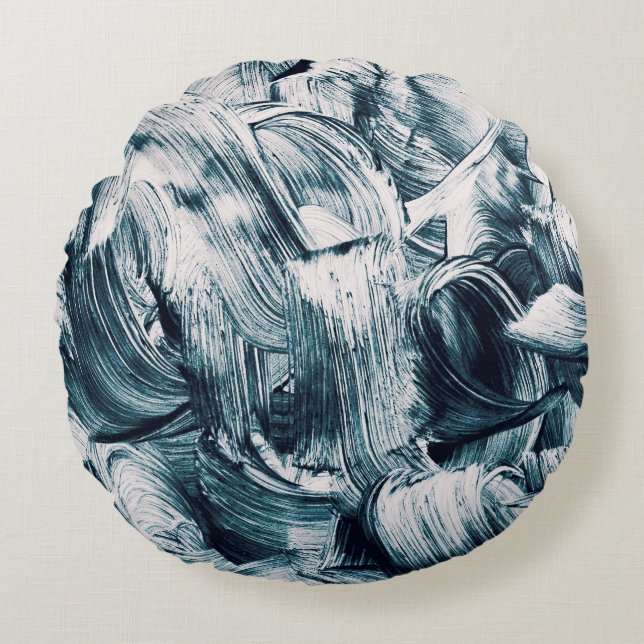 Grunge brush strokes background round pillow (Front)