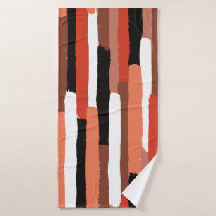 Grunge brushstrokes geometric seamless pattern bath towel