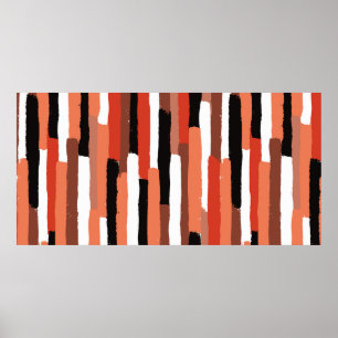 Grunge brushstrokes geometric seamless pattern poster