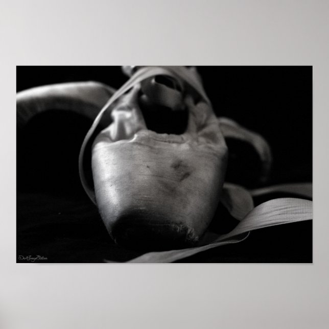 Grunge BW Pointe (Ballet) Shoes Poster (Front)
