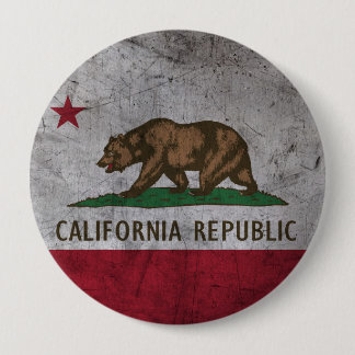 Grunge California Flag 4 Inch Round Button