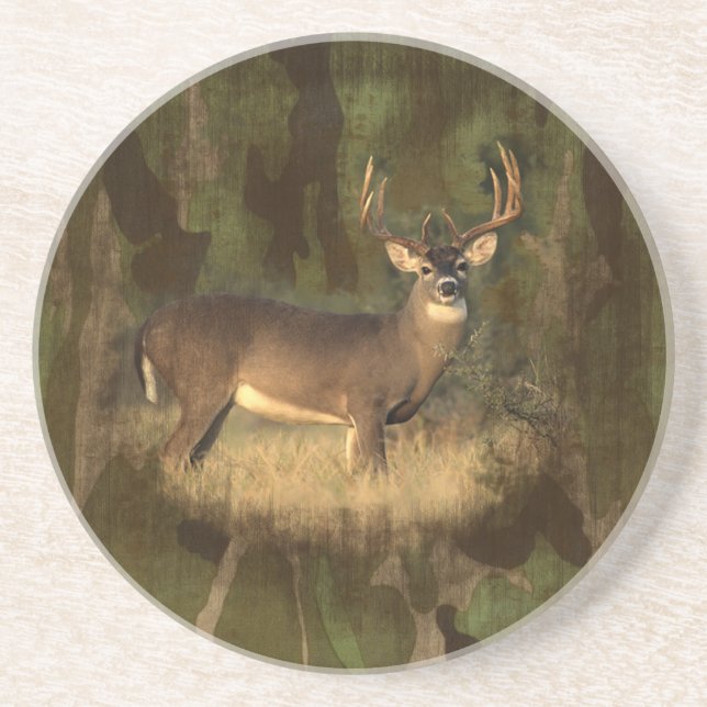 Grunge Camoflage Deer-Coaster Coaster (Front)