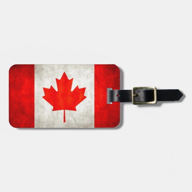 Grunge Canada Flag Luggage Tag (Front Horizontal)