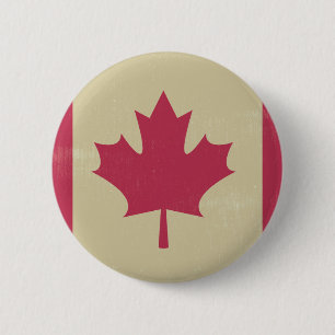 grunge canadian flag 2 inch round button