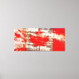 Grunge Canadian flag Canvas Print