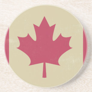 grunge canadian flag coaster