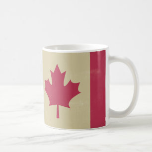 grunge canadian flag coffee mug
