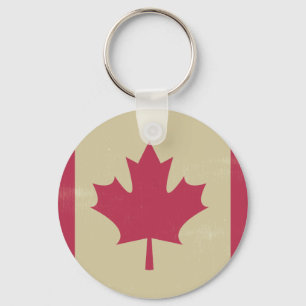 grunge canadian flag keychain