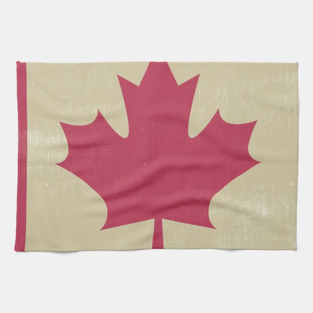grunge canadian flag kitchen towel (Horizontal)