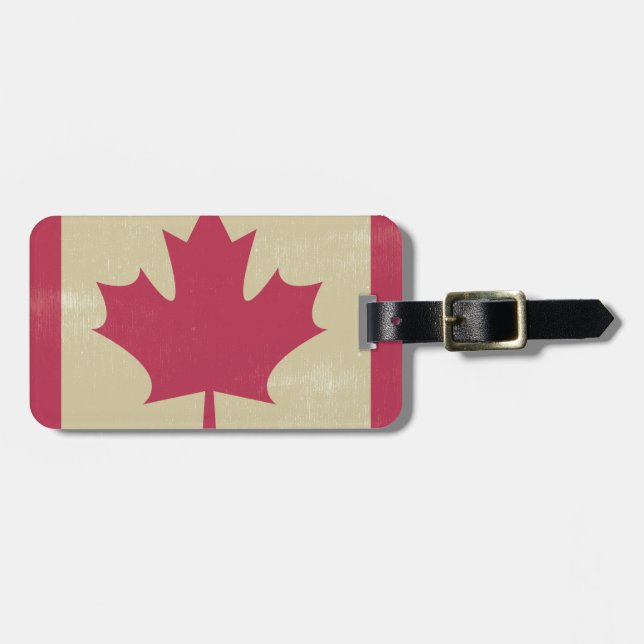 grunge canadian flag luggage tag (Front Horizontal)