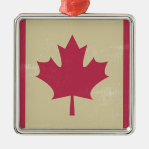 grunge canadian flag metal ornament