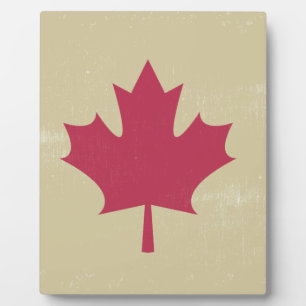 grunge canadian flag plaque