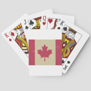 grunge canadian flag playing cards
